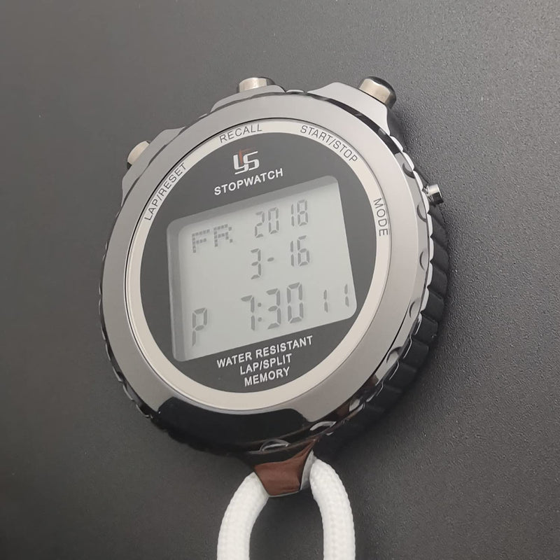 Rolilink Metal Stopwatch Stop Watch for Sports Waterproof Stopwatches Timer for Sports and Competitions (10 Lap) 10 Lap-black-metal - BeesActive Australia