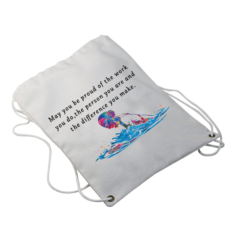 G2TUP Swimming Drawstring Backpack Swimmer Gift May You Be Proud Of The Work You Do Swim Lover Drawstring Bag (Swim Backpack) Swim Backpack - BeesActive Australia