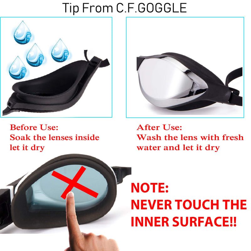 [AUSTRALIA] - FOCUSSEXY Swimming Goggles,Swim Goggles Anti Fog UV Protection No Leaking for Adult Men Women Kids Swim Goggles with Nose Buckle Packaging Plastic Box Black One Size 