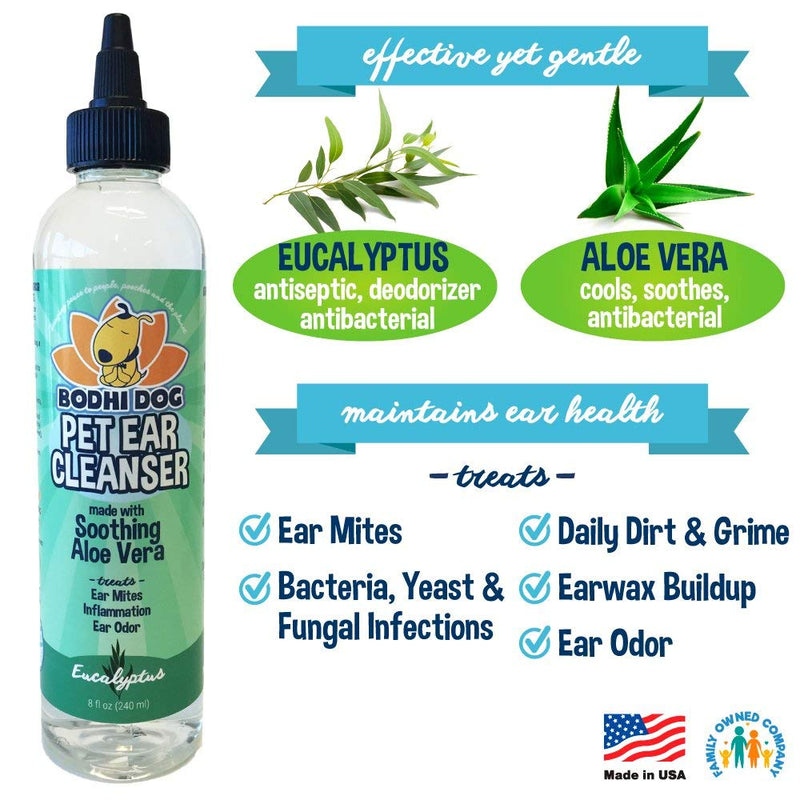 Bodhi Dog Ear Cleaner Solution for Dogs and Cats | Aloe Vera Cleaning Treatment for Infection and Yeast Treatment | Gentle Cleanser for Ears 8oz Aloe Vera - BeesActive Australia