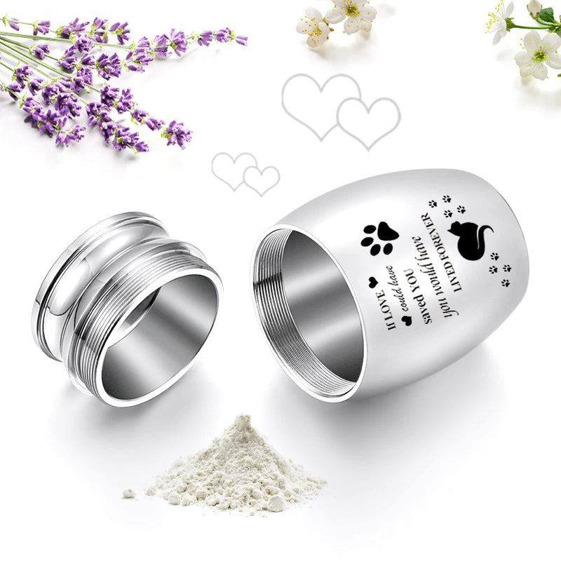 Mini Small Cat Urn for Ashes 1.57 Inches Tiny Cremation Urn for Pet Ashes Mini Cat Paw Keepsake Urn Stainless Steel Small Ashes Urns Mini Small Urn for Cat Ashes Holder S Silver - BeesActive Australia