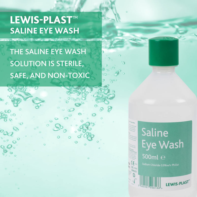 Lewis-Plast Saline Eye Wash Solution, 500ml Bottle for Safe and Effective Eye Care - BeesActive Australia