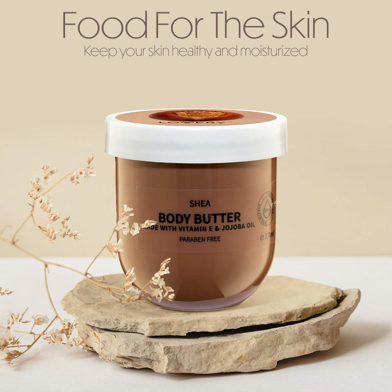Lovery Shea Whipped Body Butter - 6oz Ultra-Hydrating Shea Butter Body Cream Enriched with Jojoba Oil and Vitamin E - Natural Skin Moisturizer for Men and Women for Sensitive, Normal and Dry Skin - BeesActive Australia