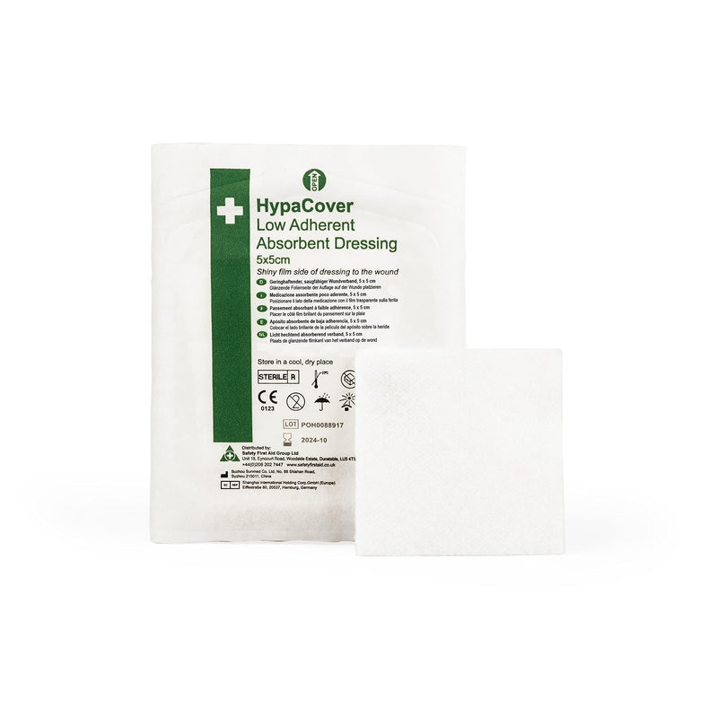 HypaCover Low Adherent Dressing Pads for Wounds Absorbent Dressing, 5x5cm (Pack of 25) 5x5 cm (Pack of 25) Pack of 25 - BeesActive Australia
