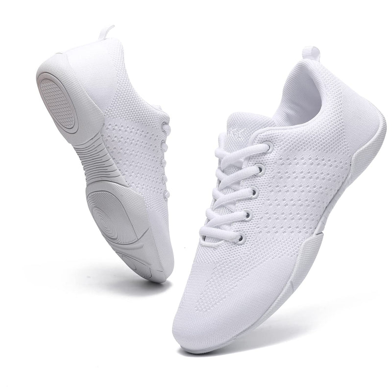 LANDHIKER Cheer Shoes Women White Dance Shoes Girls Youth Cheerleading Fashion Sports Shoes Training Athletic Shoes Flats 7.5 White01 - BeesActive Australia