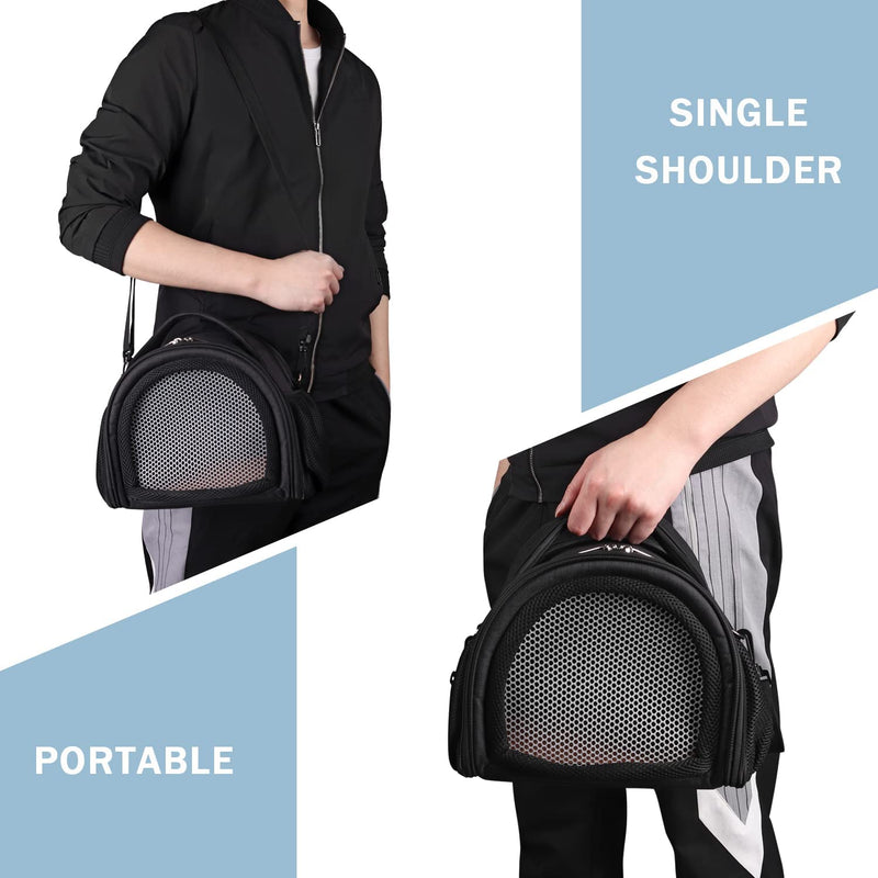 YUDODO Hamster Carrier Guinea Pig Carrier Bag Small Animal Sugar Glider Pouch Gerbil Hedgehog Portable Travel Carrier Outdoor Hangbag Flying Squirrel Rat Carrier X-Large Black - BeesActive Australia