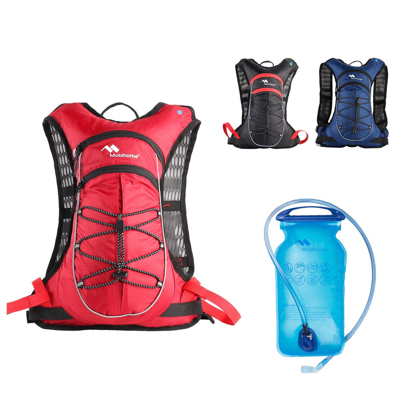 Mobihome Hydration Backpack Lightweight Sport Daypack & Bike Backpacks with 2L Leak Proof Water Bladder, Adjustable Padded Shoulder, Chest & Waist Straps for Running, Hiking, Cycling, Climbing Red-002 - BeesActive Australia