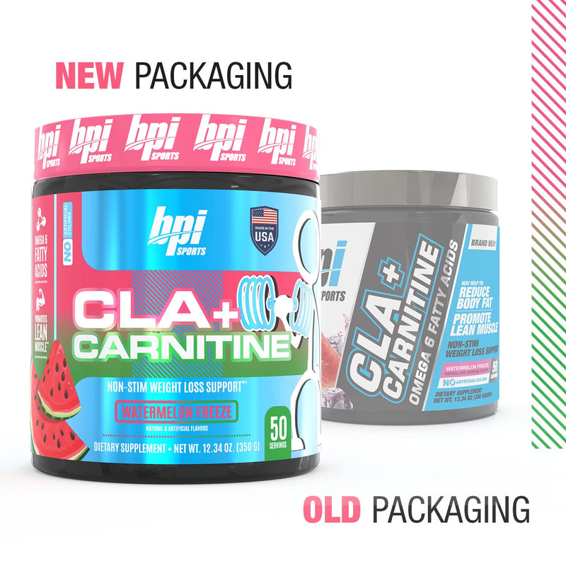BPI Sports CLA+Carnitine–Conjugated Linoleic Acid–Weight Loss Formula –Metabolism, Performance, Lean Muscle–Caffeine Free–For Men & Women–Watermelon Freeze–50 servings – 12.34 oz.(Packaging May Vary) Watermelon Freeze - BeesActive Australia