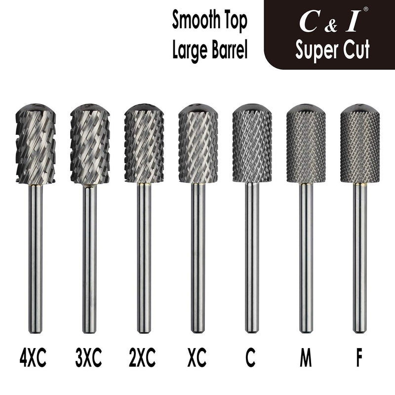 Upgrade Edition Large Barrel Smooth Top, Super Cut, Nail Drill for Electric Manicure Drill Machine, Nail Gel Remove (4 Extra Coarse - 4XC) 4 Extra Coarse - 4XC - BeesActive Australia