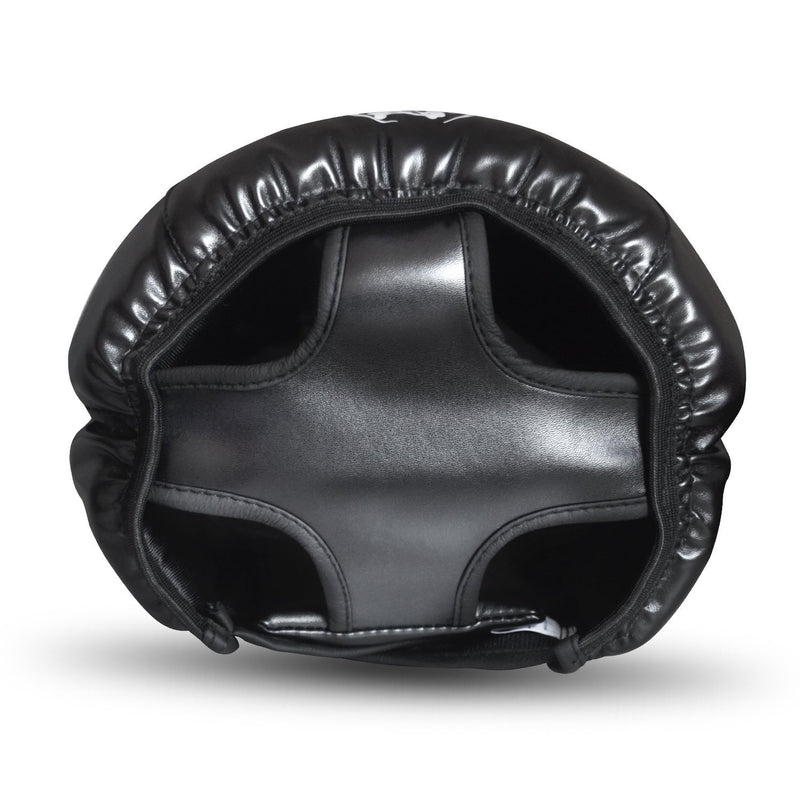 [AUSTRALIA] - SANJOIN Boxing Headgear, Synthetic Leather MMA Headgear, UFC Fighting Head Guard Sparring Helmet, Black boxing helmet 