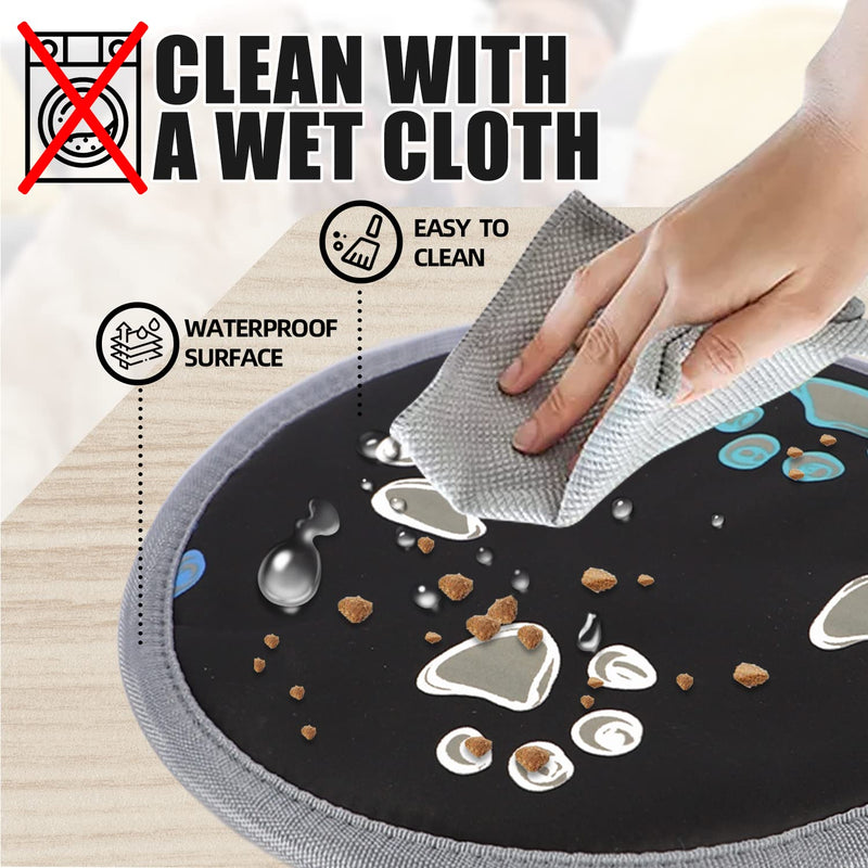 Furrybaby Pet Heating Pad, Waterproof Dog Heating Pad Mat for Cat Pet Heated Warming Pad with Durable Anti-Bite Tube Indoor for Puppies Dogs Cats Temp adjustable round 12in 1 pack black - BeesActive Australia