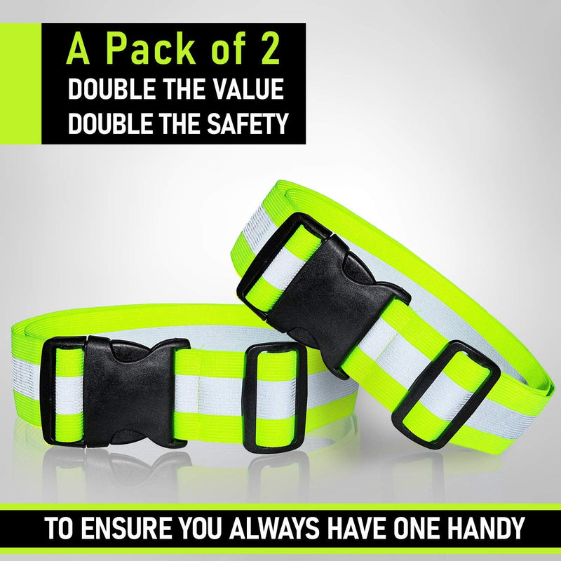 DASHGLOW - 2-6 Pack - Reflective Glow Belt Safety Gear, Pt Belt, for Running Cycling Walking Marathon Military 2 Pack [51 Inches] - BeesActive Australia