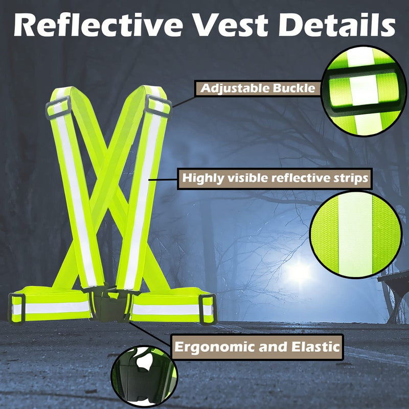 SCGFPOE Reflective Running Gear,High Visible Reflective Vest Adjustbale with Two Armbands, Ultralight & Suitable for Hiking, Night Running, Working, Walking Dogs,Jogging,Cycling - BeesActive Australia