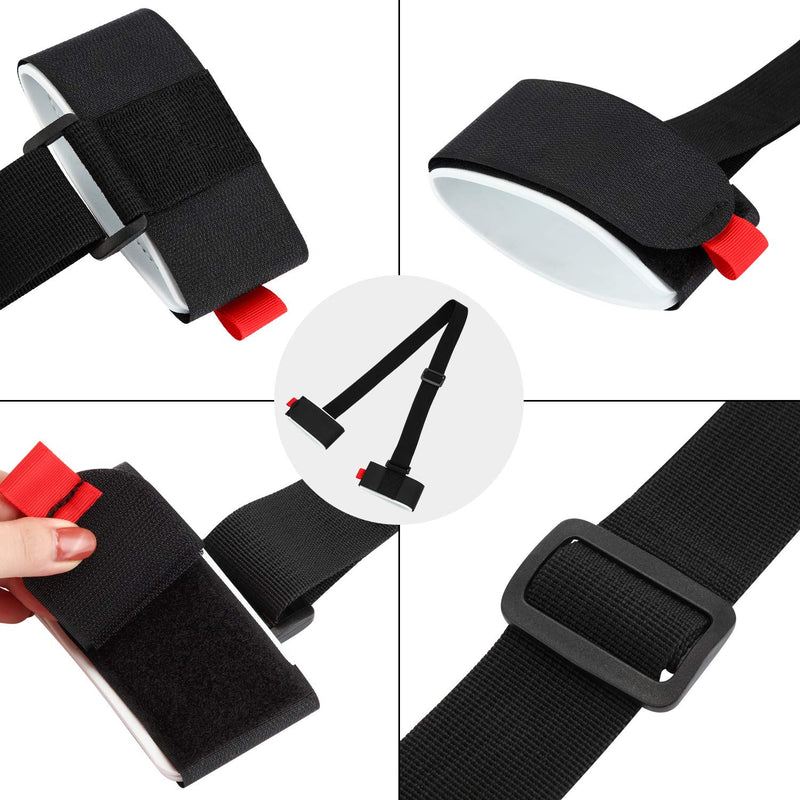 4 Packs Thick and Strong Ski Straps Black Ski Carrier Strap Adjustable Shoulder Carrier Lash Handle Straps with Cushioned Fastener Tape Strap Loop for Adults Kids - BeesActive Australia