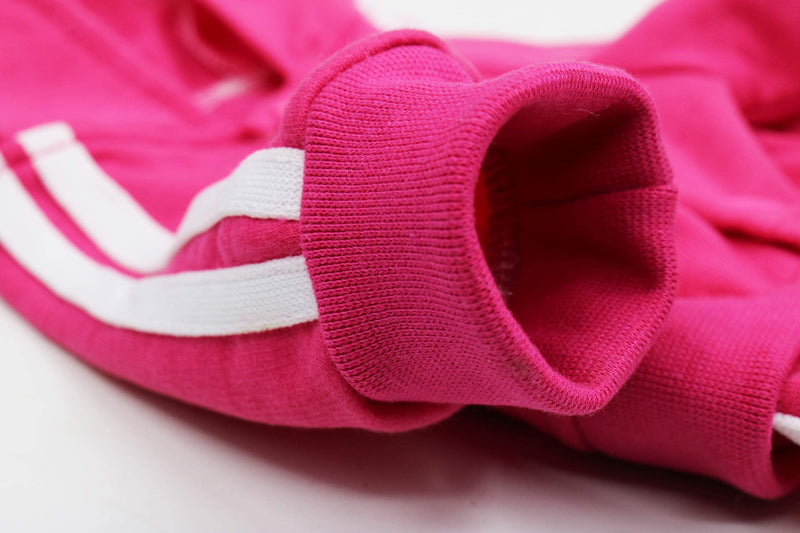 Pet Dog Outfits Small Medium Dogs Tracksuit Puppy Jumpsuit Fleece Dog Hoodies Boy Girl Dog Clothes X-Small Rose - BeesActive Australia