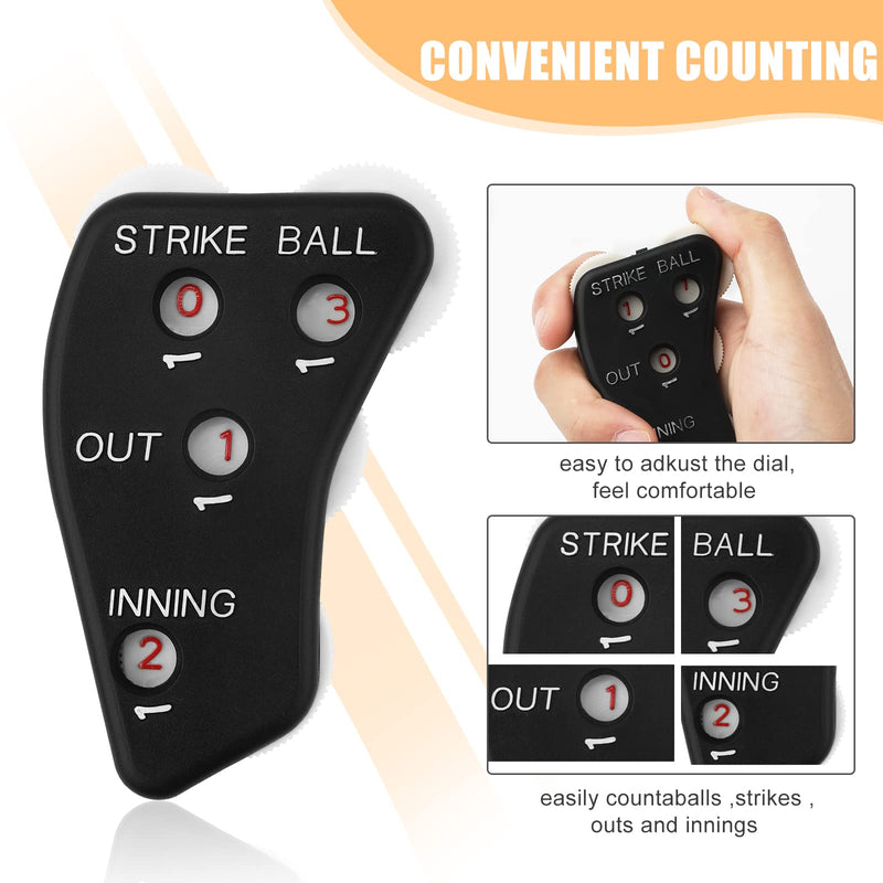 TOYMIS 2pcs Baseball Umpire Indicator, 4 Wheel Baseball Umpire Clicker Baseball Counter Clicker for Accurately Recording Strike Balls Outs and Innings Balls for Softball Coach (Black) - BeesActive Australia