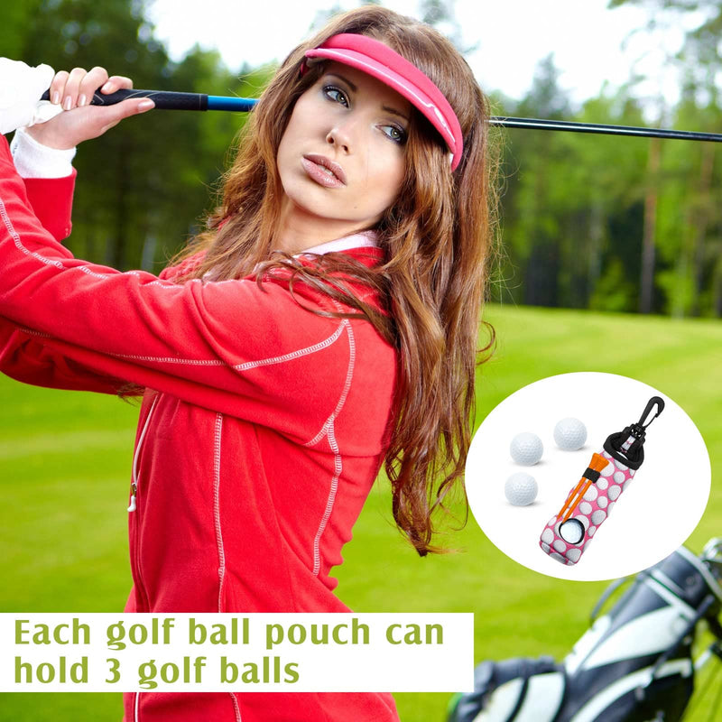 3 Pieces Golf Ball Tee Holder Keychain Belt Clip on Womens Golf Accessories Golf Bag Ball Holder Golf Ball Carry Bag with Light Weight Hook for Girls and Ladies Clubs - BeesActive Australia