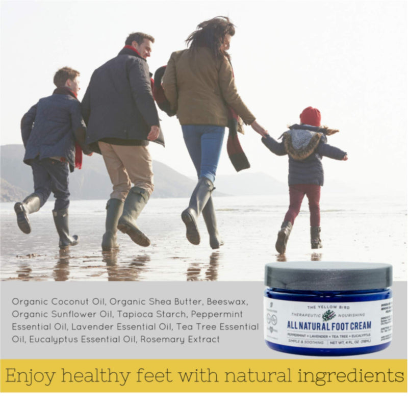 All Natural Foot Cream. Antifungal, Organic, Moisturizing Ingredients for Dry Cracked Heels, Callused Feet, Athletes Foot Balm. Natural Anti Fungal Soft Foot Care with Tea Tree, Peppermint Essential Oils - BeesActive Australia