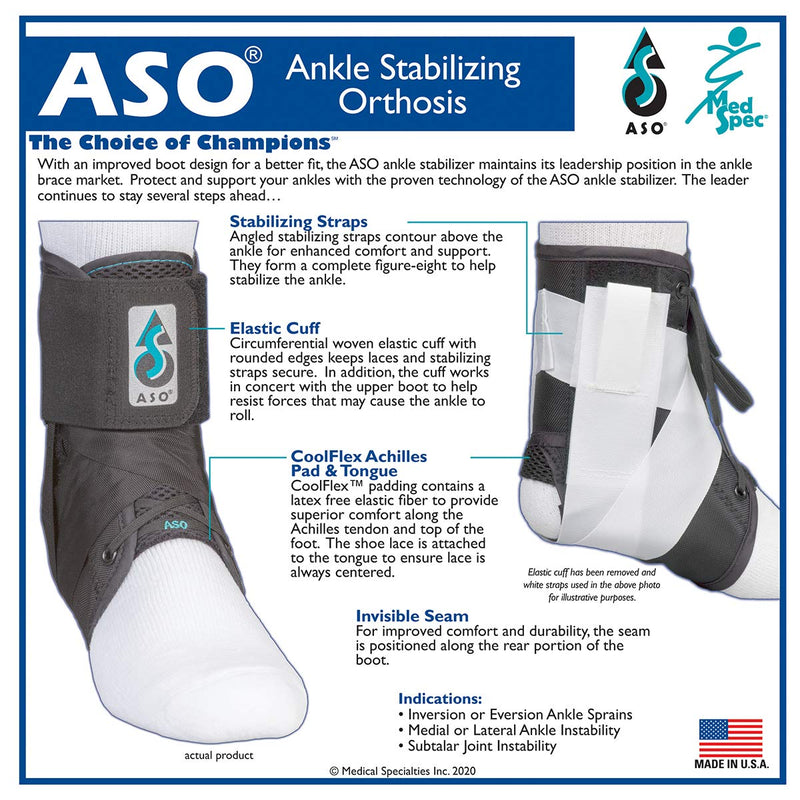 Med Spec ASO Ankle Stabilizer XX-Large Black - BeesActive Australia
