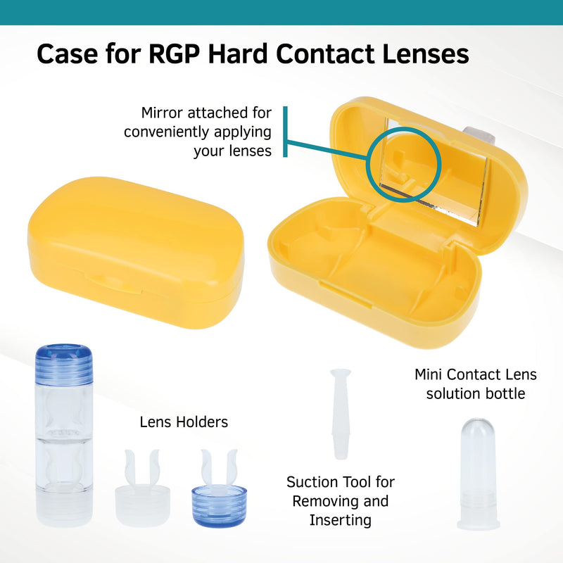 SPORTS WORLD VISION Travel Kit with Case for RGP Hard Contact Lenses | Mirror | Suction Remover | Yellow - BeesActive Australia