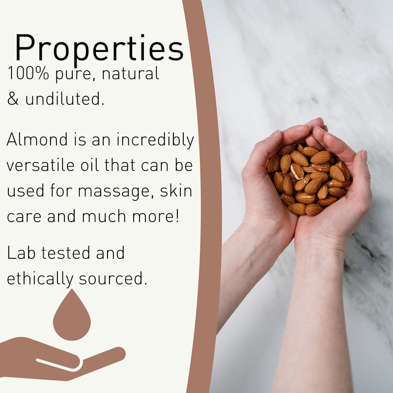 SENSOLI Sweet Almond Oil 100ml - Natural Unscented Moisturising Oil for Hair and Skin Care - in Glass Bottle - BeesActive Australia