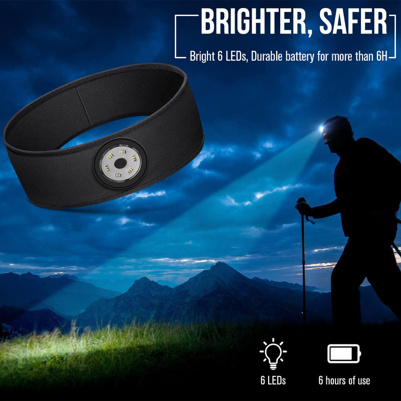 Topoint Rechargeable Night Light Led Camping Light Led Headlamp Running Light Headband 6000K White Light, SOS Light 3Modes Sport Headband for Outdoor Jogging, Walking, Riding, Night Fishing, Camping - BeesActive Australia