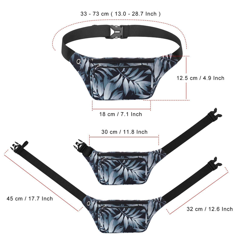 HUA ANGEL Fanny Waist Pack-Running Hiking Cycling Sport Casual Waist Bag Hip Pack Outdoor Travel Crossbody Sling Backpack for Men & Women Gradient leaves - BeesActive Australia