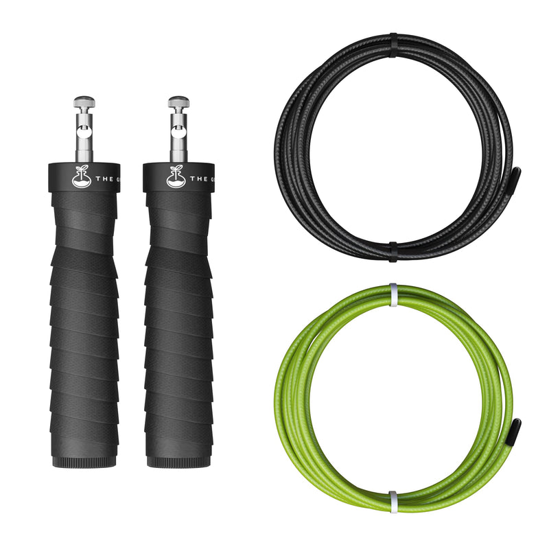 The Green Lab Premium Professional fast Jump rope set for fitness workouts at home or gym, adjustable, cardio, boxing, crossfit, endurance training, jumping exercises with a comfortable grip - BeesActive Australia