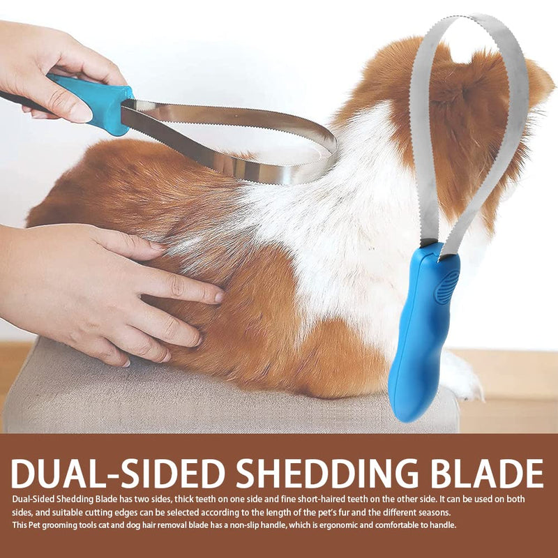 LNJBABAO Dual-Sided Shedding Blade Horse Hair Brush Tool Dog Grooming with Soft Touch Grip Handle for Pets, 27*8*3 - BeesActive Australia