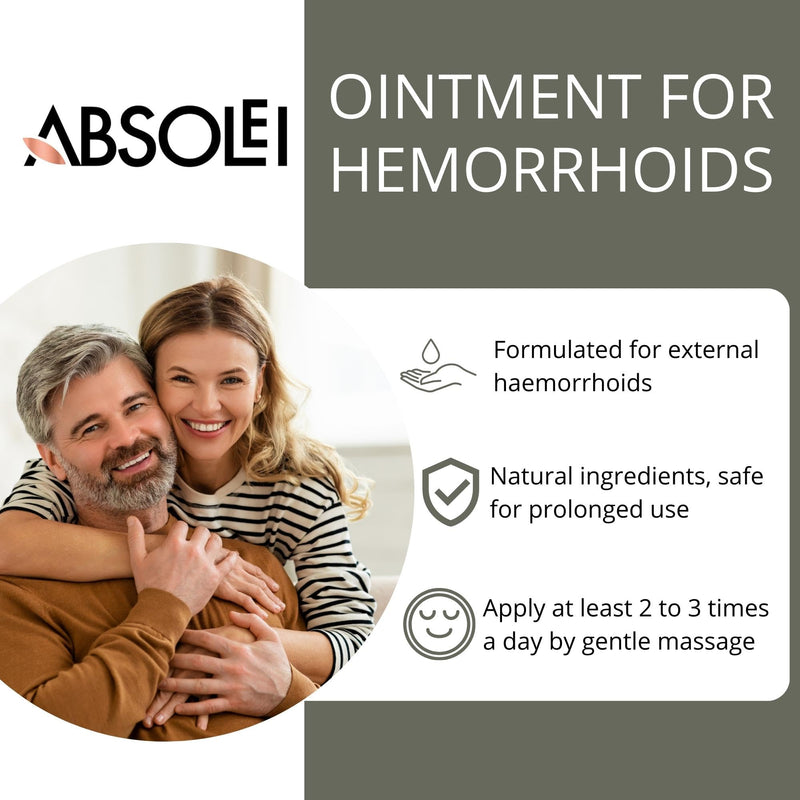 Absolei Haemorrhoids Ointment, Natural Witch Hazel Ointment to Soothe The Pain, Swelling and Itching, 40 ml - BeesActive Australia