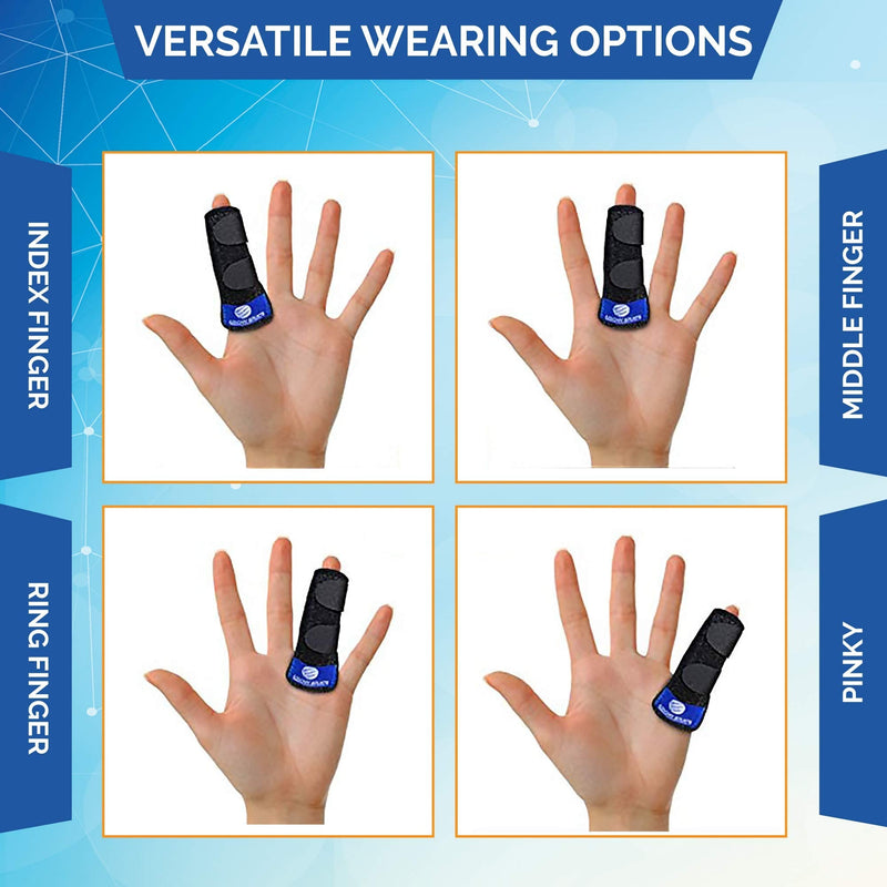Arrow Splints Finger Splint for Mallet Finger, Trigger Finger, Arthritis Pain, Sport Injuries, Basketball, Volleyball, Bowling fits Index, Middle Finger, Ring, Pinky Finger + Compression Finger Sleeve Small (Pack of 1) - BeesActive Australia