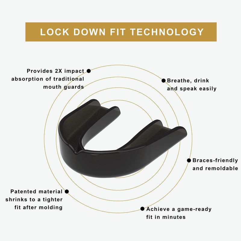 Triad Athletes Sports Mouth Guard for Female Athletes, 2 Pack (Black Out) Custom Fit, Protection for Adults, with Ventilated Case Adult Black Out - BeesActive Australia
