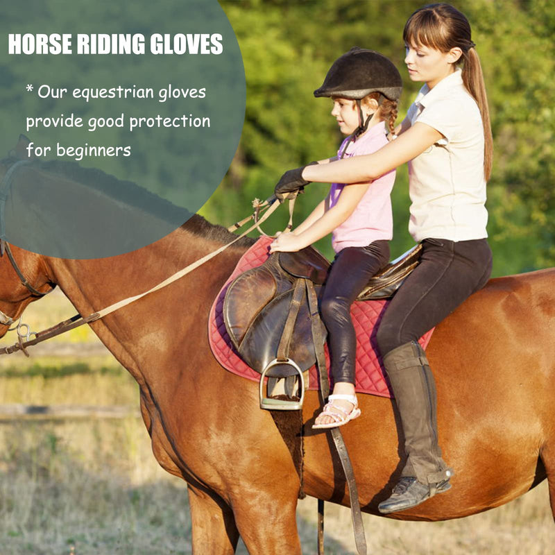 SDKSEOM Kids Horse Riding Gloves Anti-Slip Boys & Girls Winter Equestrian Horseback Riding Gloves Youth Women Outdoor Sports Mitts Perfect for Biking Cycling Gardening Black L（Age 10-12） - BeesActive Australia