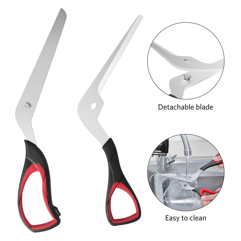Asdirne Pizza Scissors, Pizza Cutter with Ultra Sharp Detachable Blade and Ergonomic Soft Grip, 10.3Inch, Black&Red - BeesActive Australia