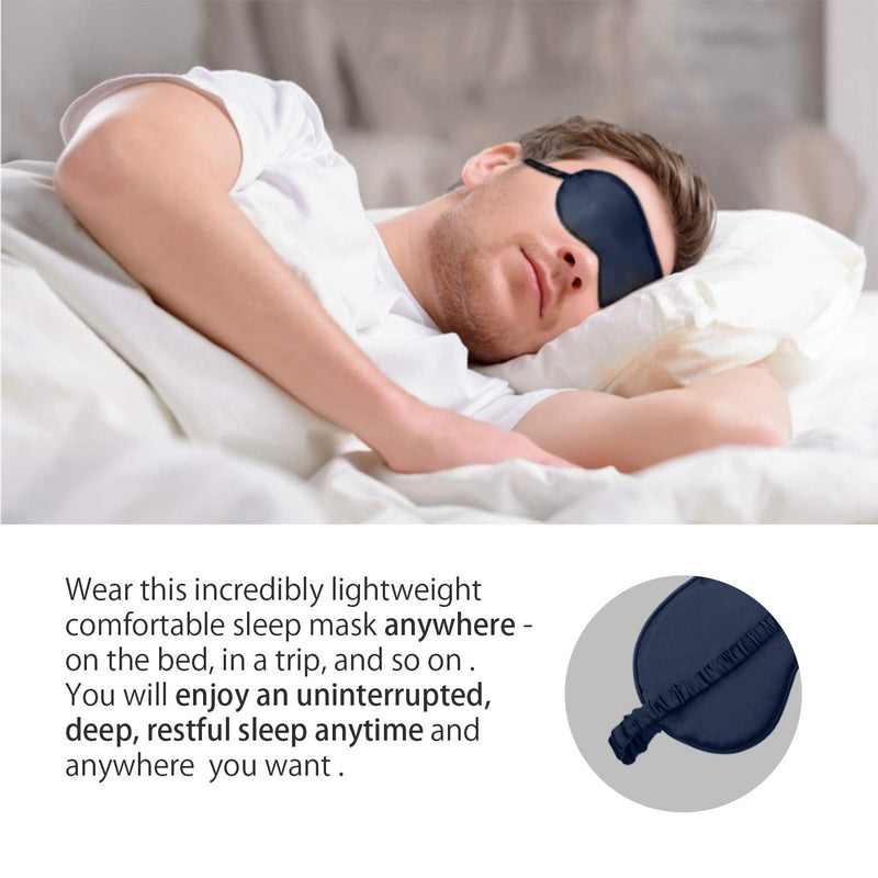 Silk Sleep Mask for A Full Night's Sleep Comfortable Super Soft Eye Mask with Elastic Strap - BeesActive Australia