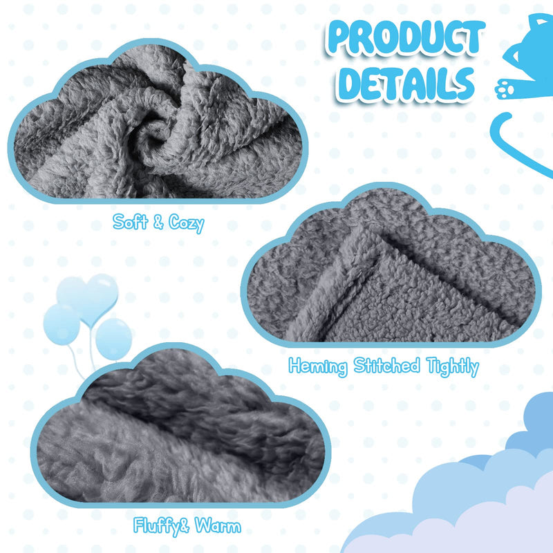 Pack of 4 Calming Blankets Fluffy Fleece Cat Dog Blanket Pet Blankets Sherpa Throw Flannel Puppy Blanket Sleeping Blankets Bed Blankets for Small Medium Dog 16 x 24 Inch Gray - BeesActive Australia