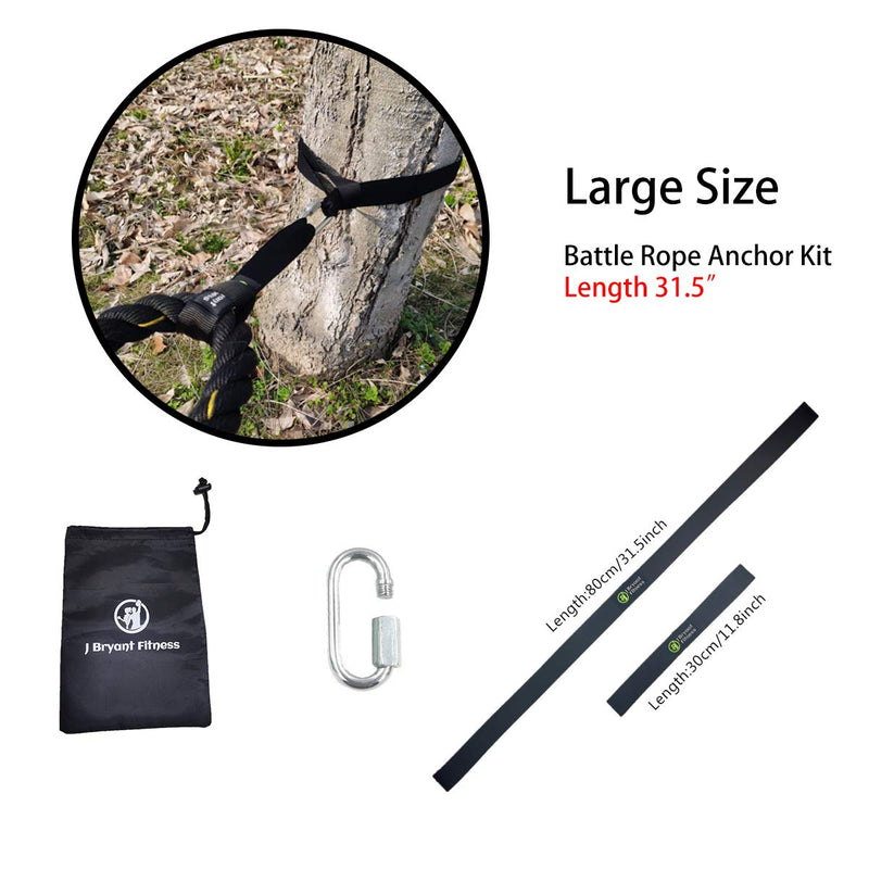 J Bryant Fitness Extra Length Outdoor Battle Rope Anchor Strap Kit Accessories Sport for Rope Easy Setup Home Gym Muscle Workout Equipment | 19" | 31" | 59" Length X-Large - BeesActive Australia