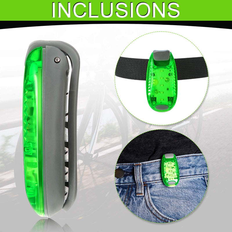 Reflective Running Gear Set Include 2 Pieces LED Safety Lights and 4 Reflective Bands for Wrist Arm Ankle Leg Reflective Straps Tape High Visibility Reflector Bands Strobe Running Light for Woman Men - BeesActive Australia