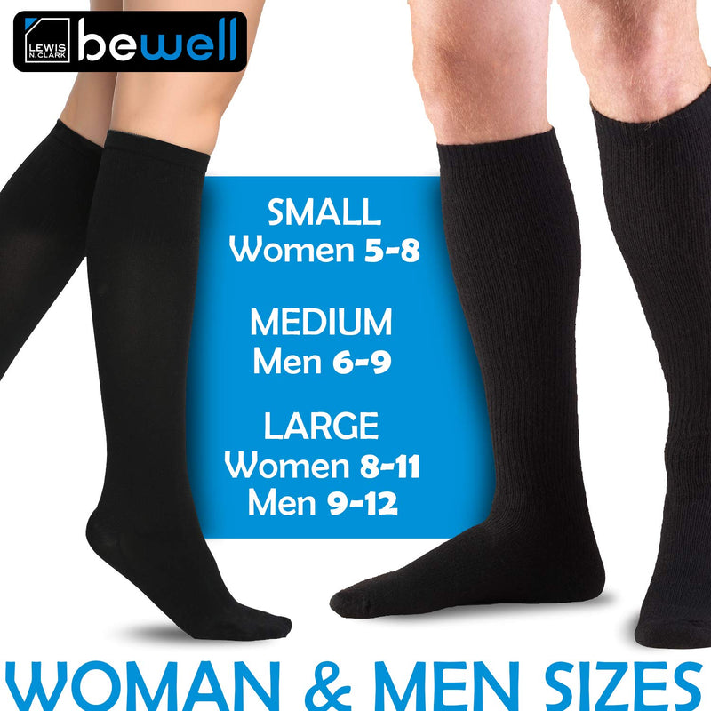 Lewis N. Clark Compression Socks for Women & Men, Circulation, Pregnancy, Athletics, Sports, Running + Travel, Black, One Size Small - BeesActive Australia