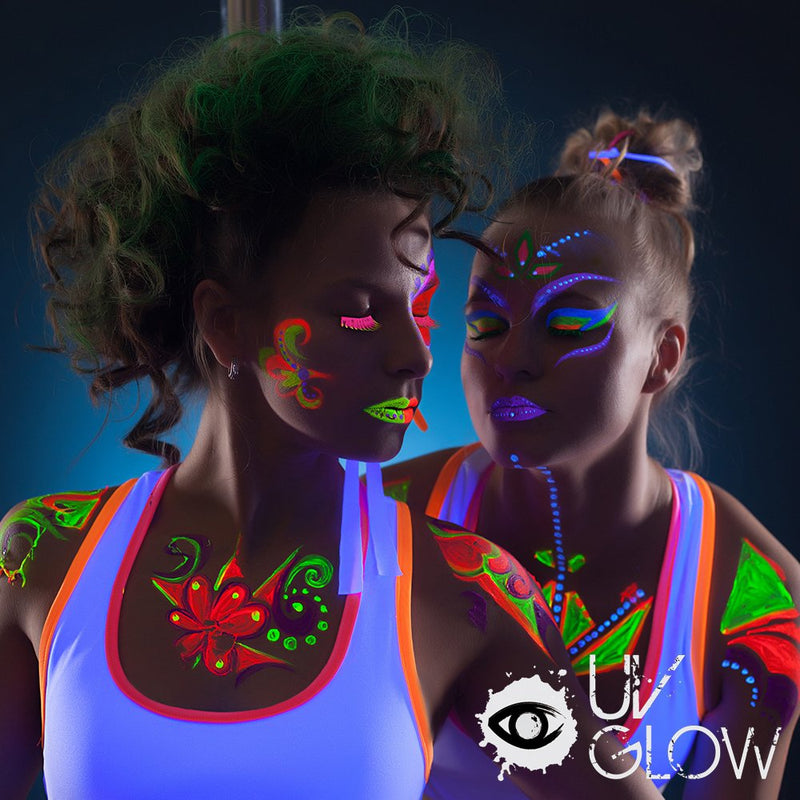 UV Glow Blacklight Face and Body Paint 0.34oz - Set of 7 Tubes - Neon Fluorescent - BeesActive Australia
