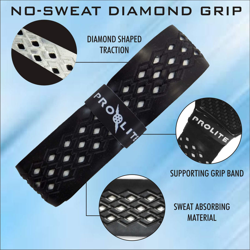 Prolite No-Sweat Diamond Grip for Pickleball Paddles, Racquetball, Squash, Platform Tennis, Badminton and More White - BeesActive Australia