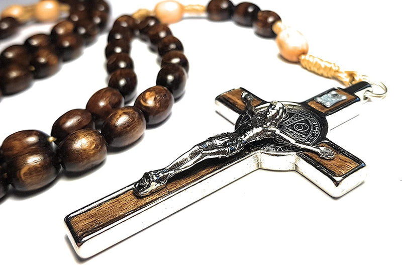 GENUINE Made in Italy Necklace Rosary Blessed by Pope Francis Vatican Rome St Benedict medal patron of death, athletes Solders, US ARMY Veterans, Armed Force Defense Air Force Marines Navy Police Troops Law Enforcement Guard Security Patrol fireman par... - BeesActive Australia