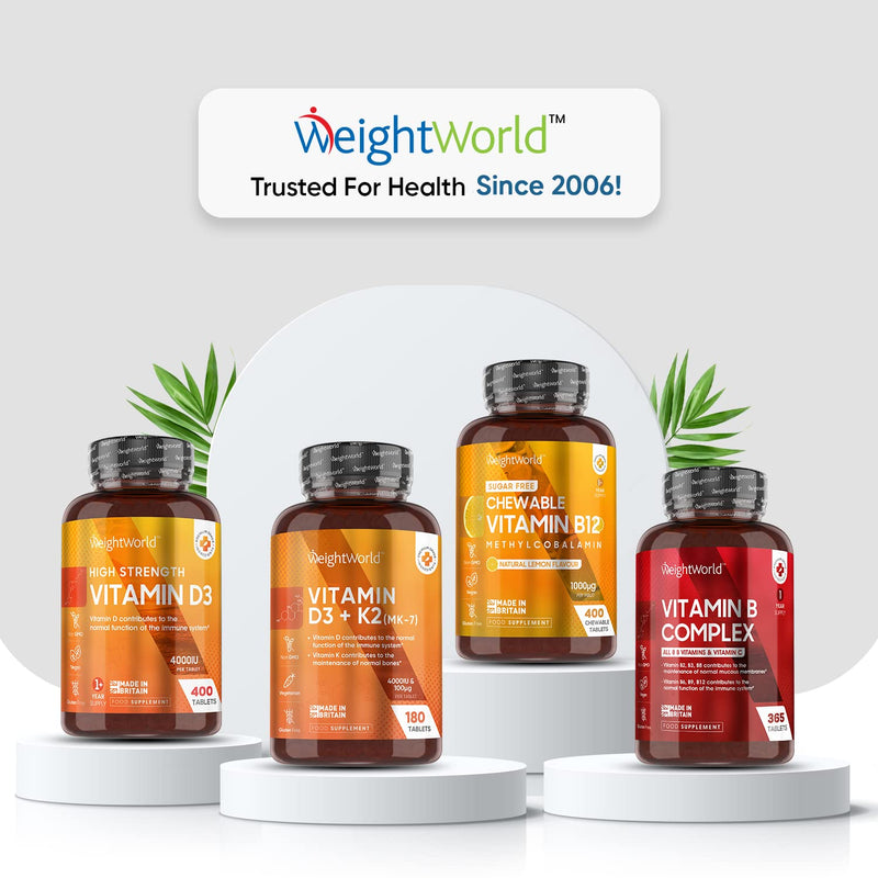Vitamin B12 High Strength 1000mcg - 1+ Year Supply (400 Chewable & Vegan Vitamin B12 Tablets) - Sugar Free methylcobalamin b12 VIT B12 Supplement for Energy - Lemon Flavour - Made in The UK - BeesActive Australia