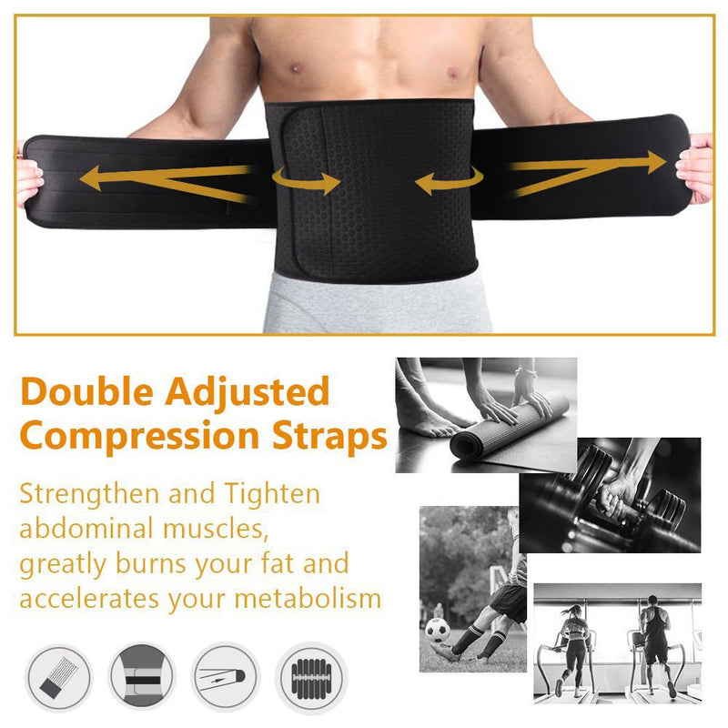 ZOHUMI Wasit Trimmer for Men, Neoprene Ab Belt Widening Waist Trainer with Adjusted Straps for Weight Loss and Back Support L 34-38inch - BeesActive Australia