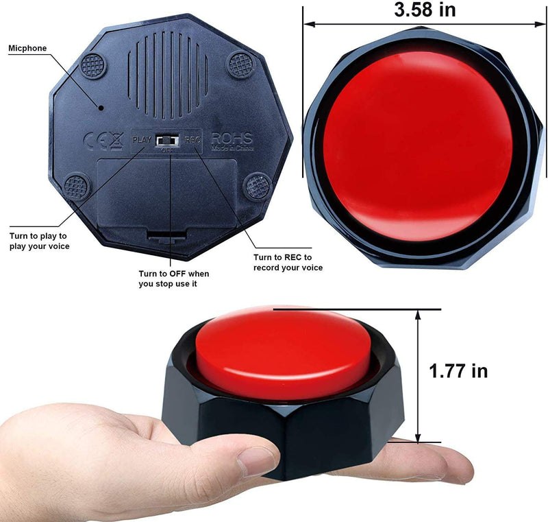 RIBOSY Set of 8, Dog Speech Training Buzzers, Recordable Buttons - Train Your Dog to Voice What They Want (Battery Included) 8Pack (Red+White+Yellow+Green+Purple+Blue+Pink+Orange) - BeesActive Australia