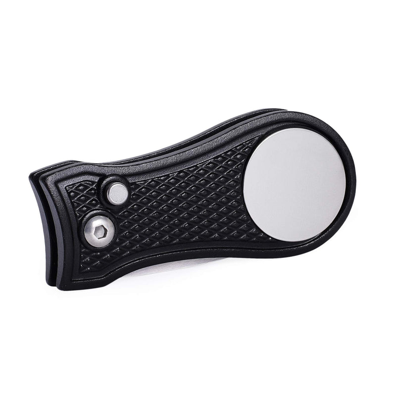 Mile High Life All Metal Foldable Golf Divot Tool with Pop-up Button & Magnetic Ball Marker (Multi-Colors/Shape) - BeesActive Australia