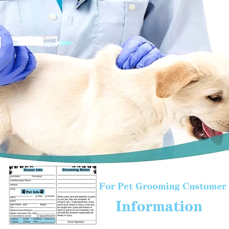 Dog Grooming Cards Groomer Information Check-in Cards for Pet Dog and Cat 4 x 6 Inch Groomer Client Profile Service Record Clip Card for Professional Pet and Cat Groomers, Kennel Care 50 Pack - BeesActive Australia