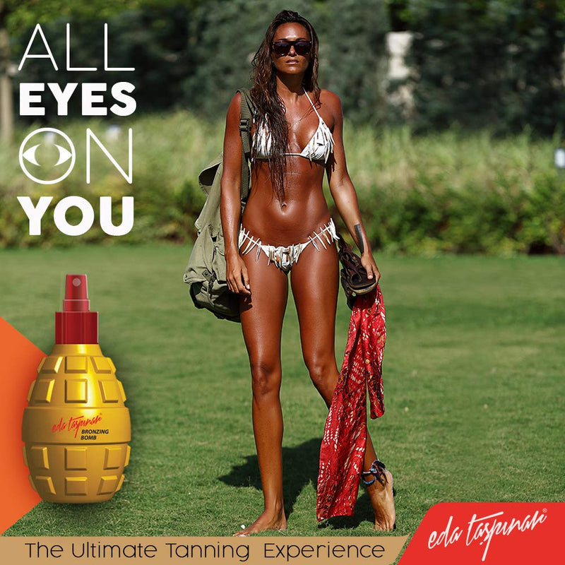 Eda Taspinar Bronzing Bomb, Tanning Oil Spray for Accelerated Dark Mediterranean Tan, All Eyes On You! SPF 0, 200 ml (6.8 oz), 1 Pack 6.76 Fl Oz (Pack of 1) - BeesActive Australia