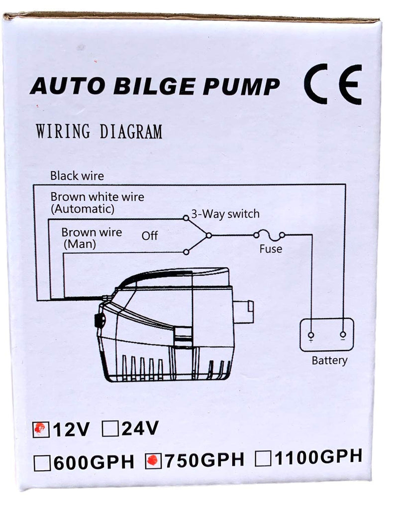 OASIS MARINE Automatic Submersible Boat Bilge Water Pump 12v 750 GPH Automatic with Float Switch Built in 3/4 inch Outlet - BeesActive Australia