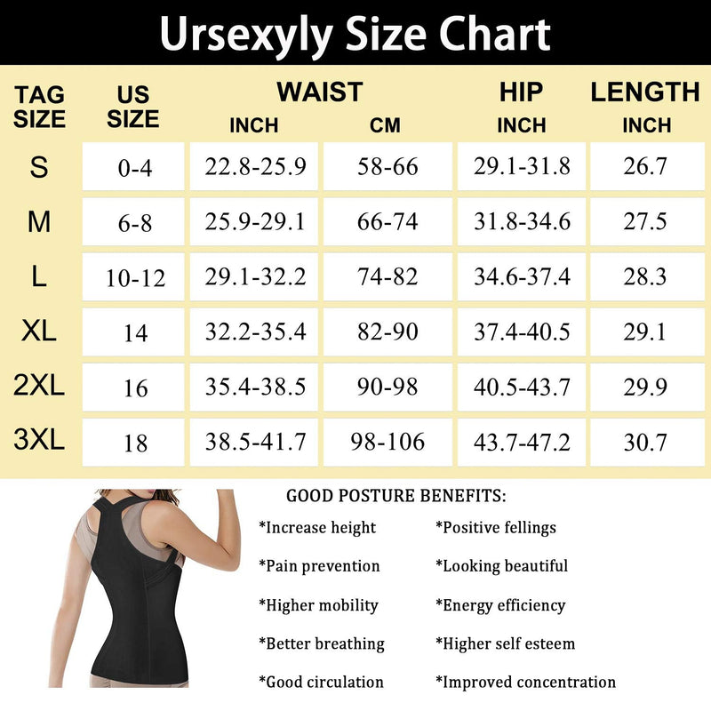 Women Back Braces Posture Corrector Waist Trainer Vest Tummy Control Body Shapers for Spinal Neck Shoulder and Upper Back Support (M, Black) Medium (Pack of 1) - BeesActive Australia